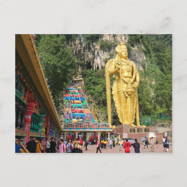 Lord Murugan & trappor vid Batu Caves 5 Vykort (Framsida)