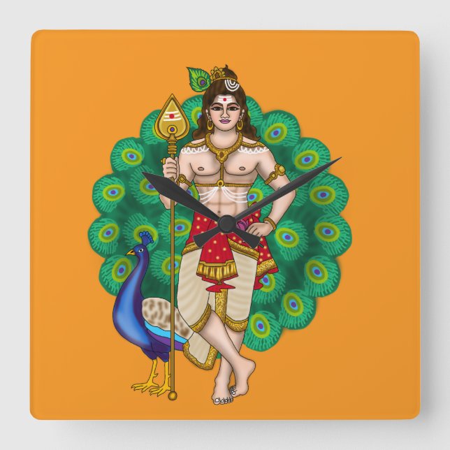 Lord Murugan väggur (Framsida)