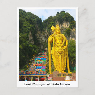 Lord Murugan vid Batu Caves 2 & trappor Vykort