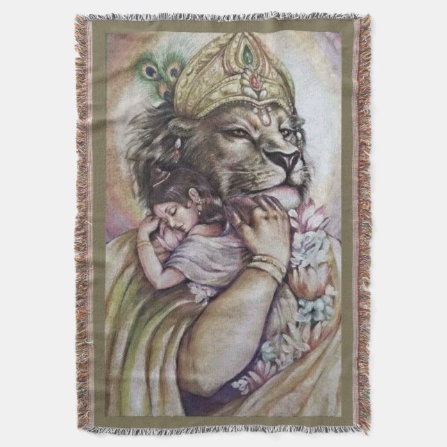 Lord Narasimha - Blanket Filt (Framsidan Vertikal)