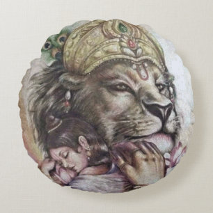Lord Narasimha - Pillow Rund Kudde
