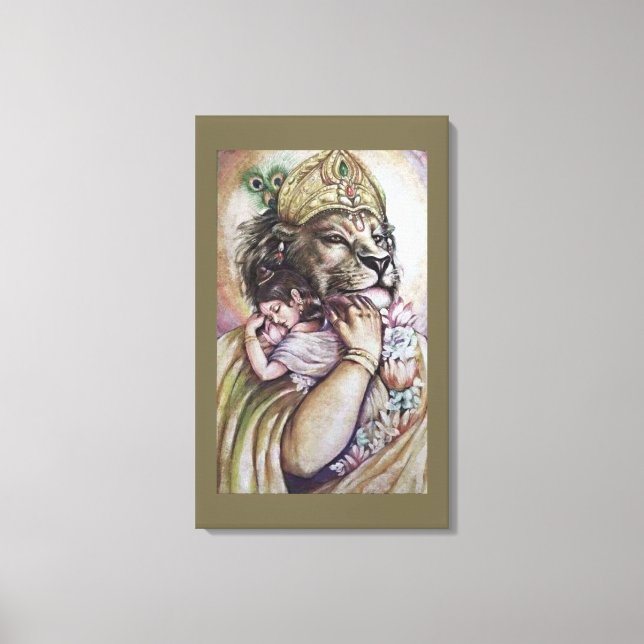 Lord Narasimha - Wrapped Canvas (Framsida)