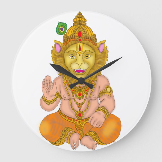 Lord Narsimha Clock Stor Klocka (Framsida)