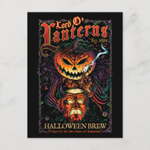 Lord O' Lanterns Halloween-bryggmärket gotisk Vykort