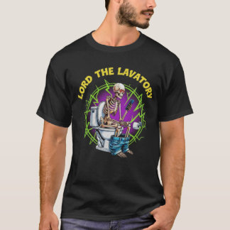 LORD OF THE LAVATORY – Skeleton on Toilet Graphic  T Shirt