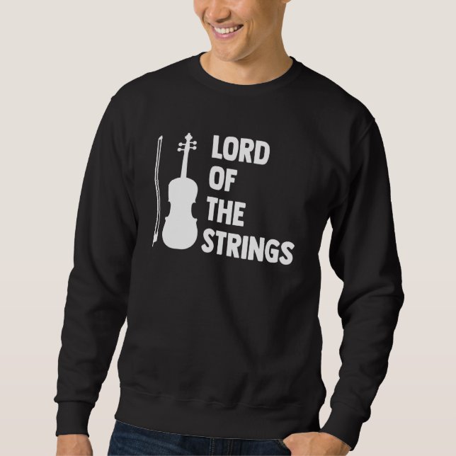 Lord of the Strings Pluting Violin Instrument Musi Lång Ärmad Tröja (Framsida)