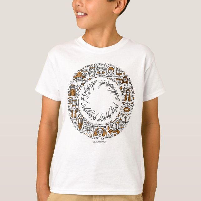 LORD PÅ RINGAR™ Doodle Art T Shirt (Framsida)