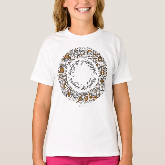 LORD PÅ RINGAR™ Doodle Art T Shirt (Framsida)