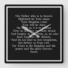 Lord Prayer Fyrkantig Klocka
