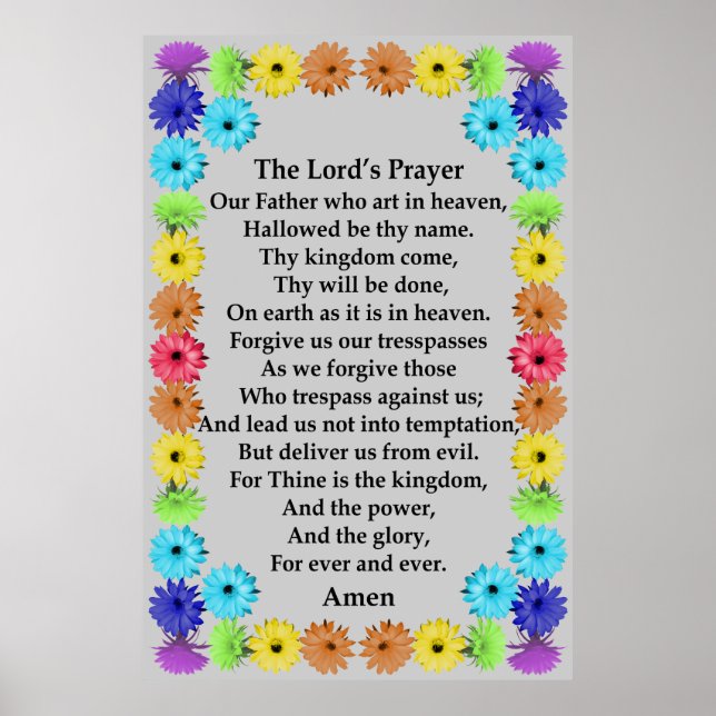 Lord’ Prayer i en regnbåge Flower Gräns Poster (Framsidan)