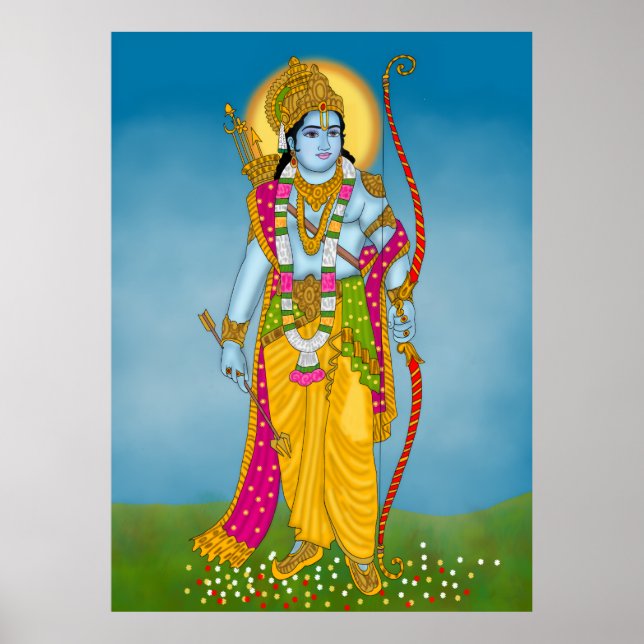 Lord Ram-affisch – gudomlig väggkonst (Framsidan)