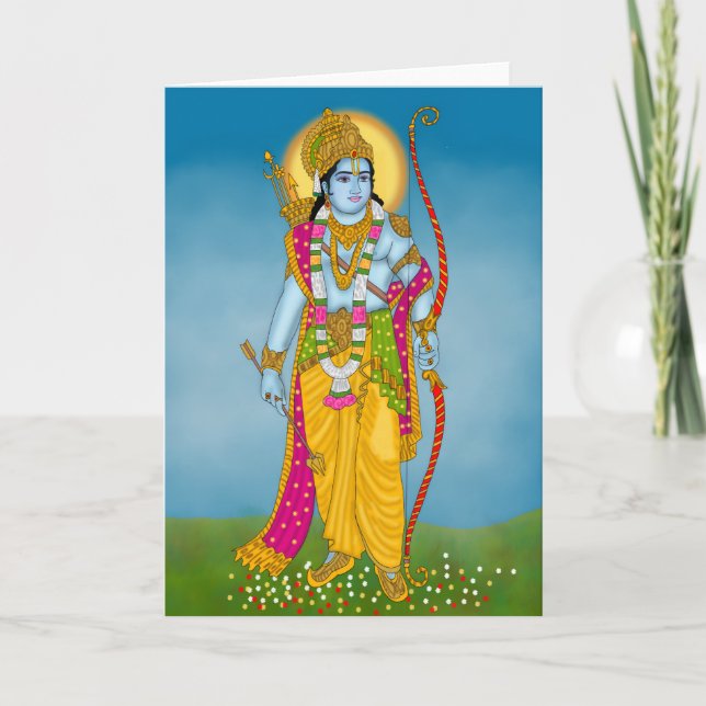 Lord Ram välkomstkort – gudomlig väggkonst Kort (Framsida)