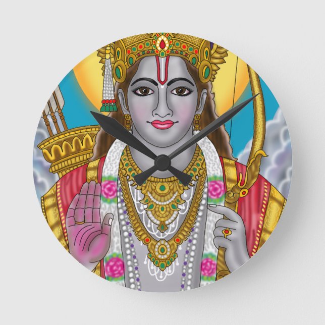 Lord Rama Clock Rund Klocka (Framsida)