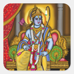 Lord Rama Stickers Fyrkantigt Klistermärke