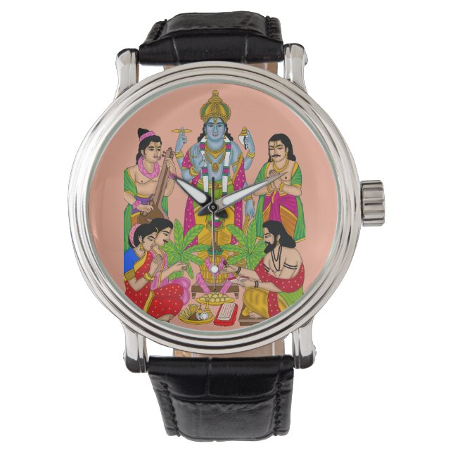 Lord Satyanarayan väggur Armbandsur (Framsida)