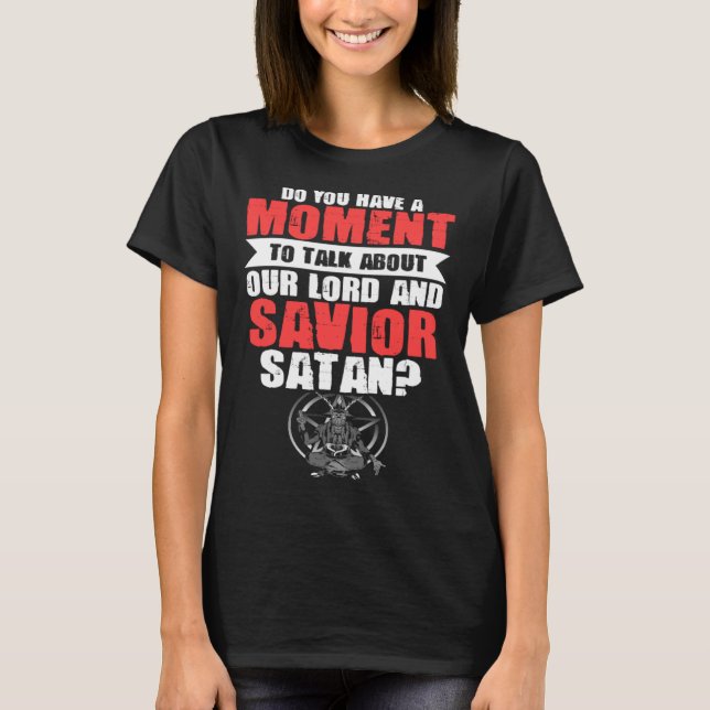 Lord Savior Satanic Witchcraft Baphomet Goth T Shirt (Framsida)