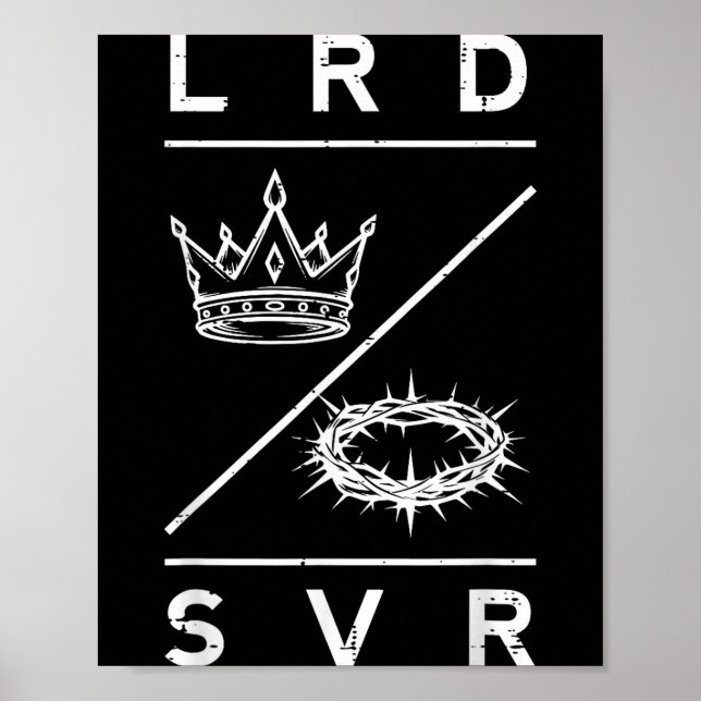 Lord Saviour Crown Christian God Jesus Bible Men W Poster (Framsidan)