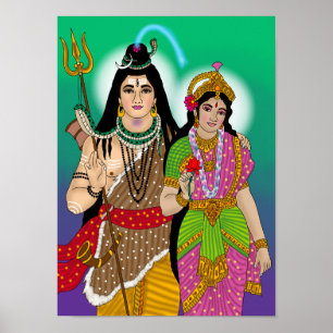 Lord Shiv-Parvati-affisch Poster