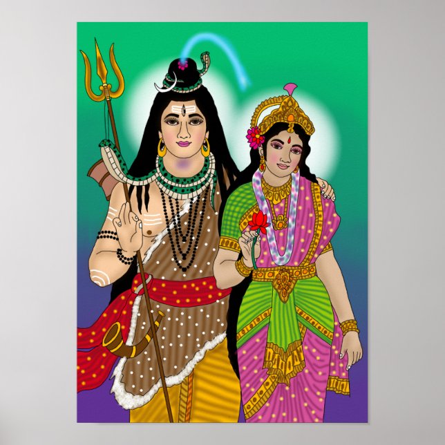 Lord Shiv-Parvati-affisch Poster (Framsidan)