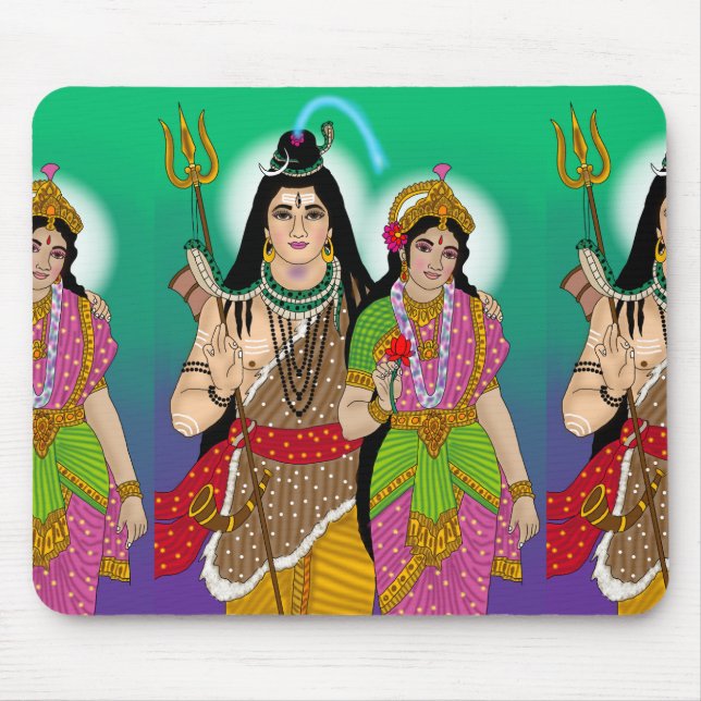 Lord Shiv-Parvati Mouse Pad Musmatta (Framsidan)
