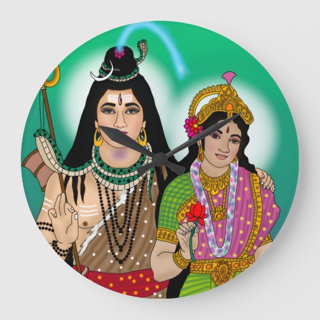 Lord Shiv Parvati Ur Stor Klocka (Framsida)