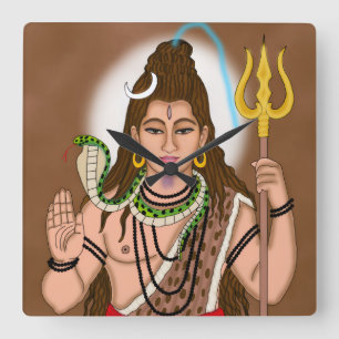 Lord Shiva Clock Fyrkantig Klocka