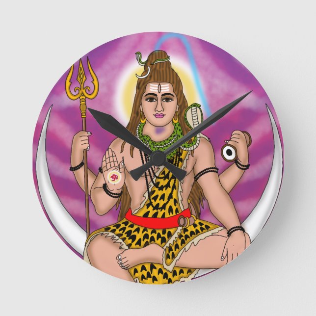 Lord Shiva Clock Rund Klocka (Framsida)