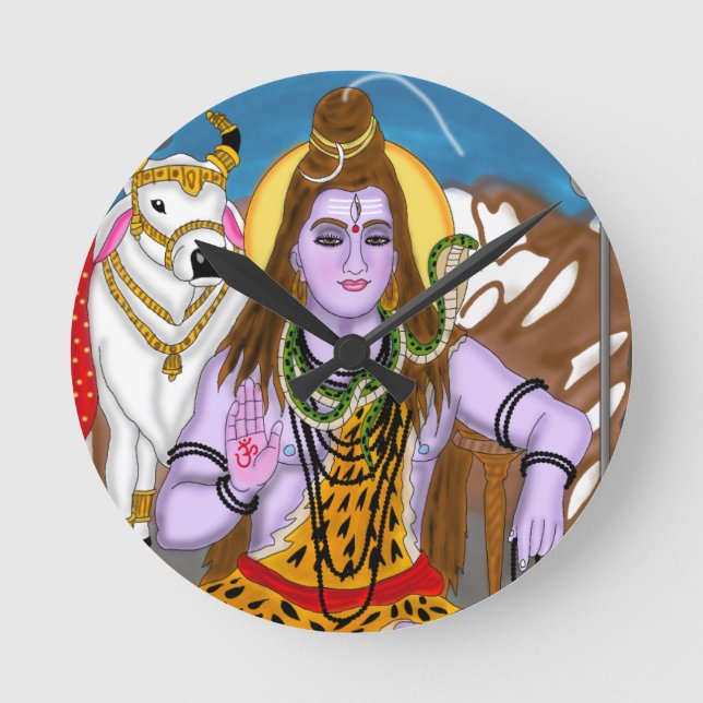Lord Shiva Clock Rund Klocka (Framsida)
