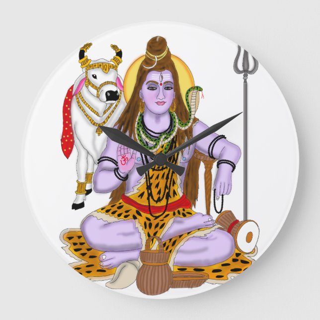 Lord Shiva Clock Stor Klocka (Framsida)