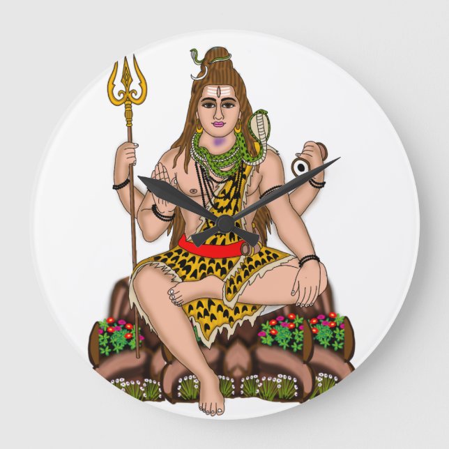 Lord Shiva Clock Stor Klocka (Framsida)