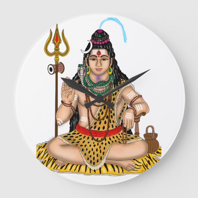 Lord Shiva Clock Stor Klocka (Framsida)