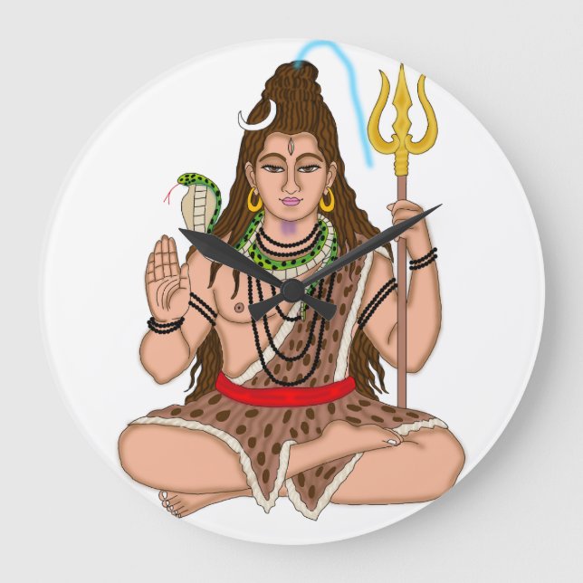Lord Shiva Clock Stor Klocka (Framsida)