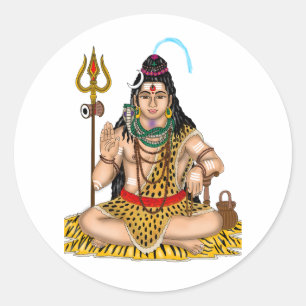 Lord Shiva-dekal Runt Klistermärke
