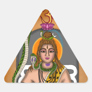 Lord Shiva-dekal Triangelformat Klistermärke