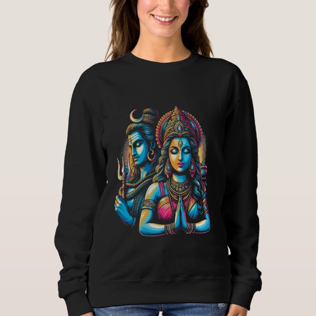 Lord Shiva Durga Hindu God Mahadeva Goddes Goddes T Shirt (Framsida)