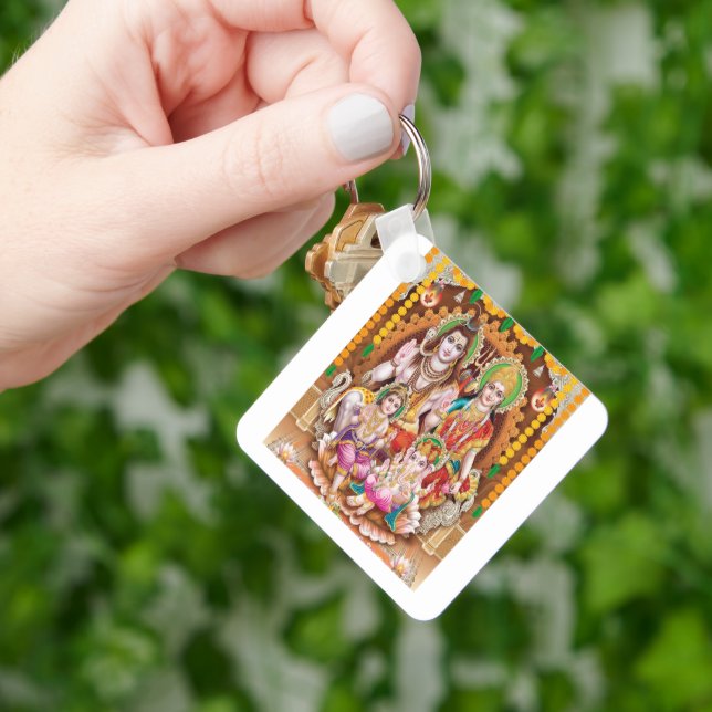 Lord Shiva Family Keychain Nyckelring (Hand)