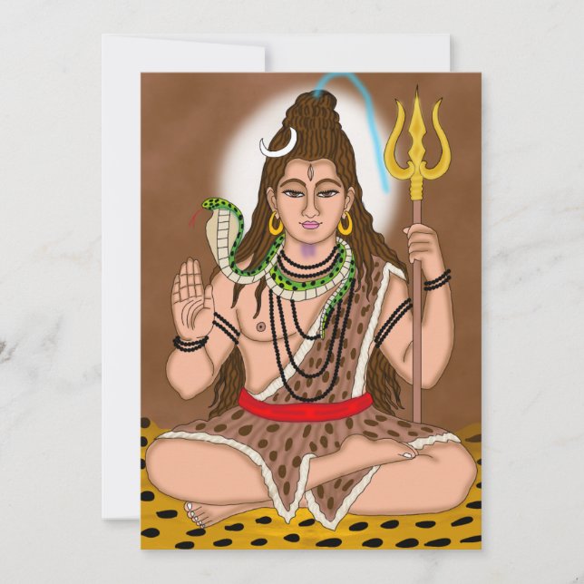 Lord Shiva Greeting Card Tack Kort (Framsida)