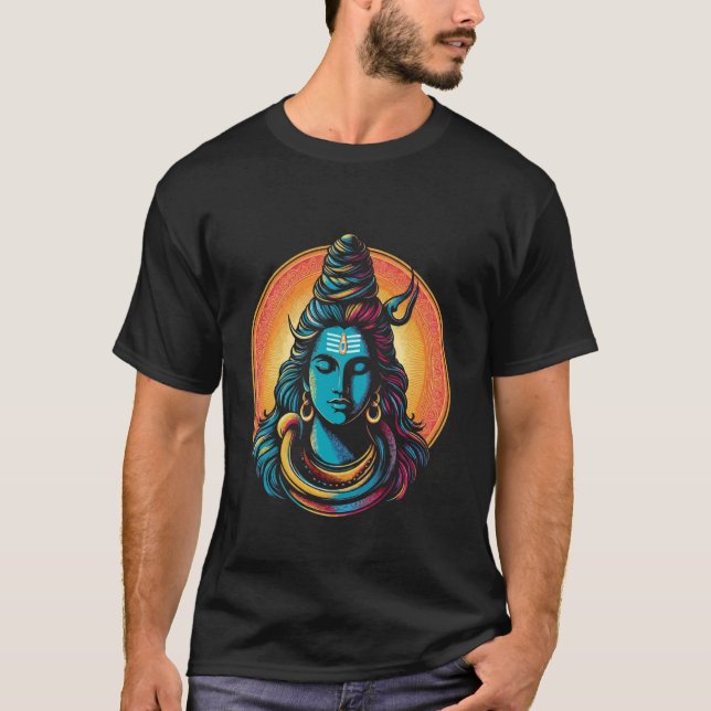 Lord Shiva Hindu God Mahadeva Trident Hinduism Dev T Shirt (Framsida)
