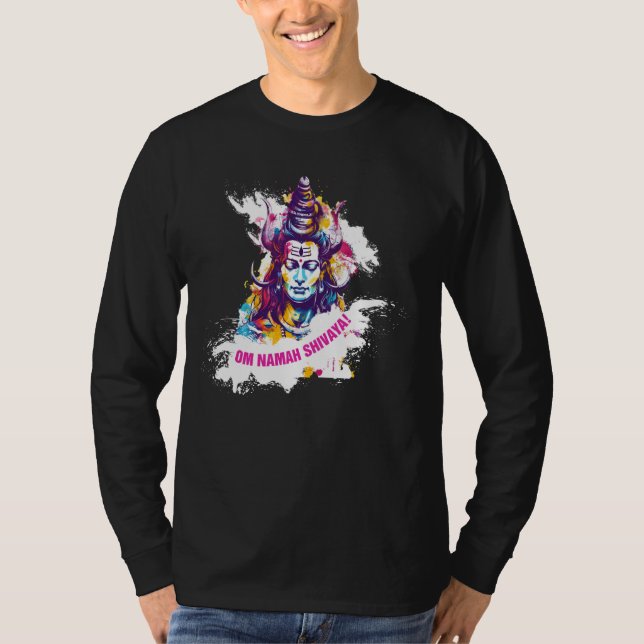 Lord Shiva - Hindu God Worshipping T Shirt (Framsida)