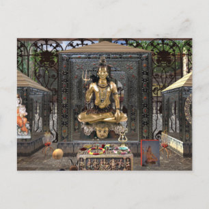 Lord Shiva Hindu Temple Postcard Vykort