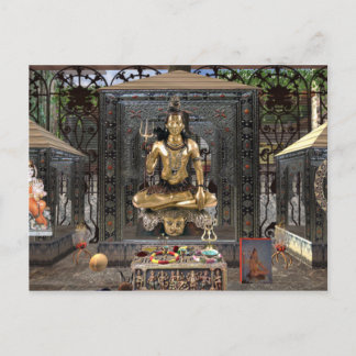 Lord Shiva Hindu Temple Postcard Vykort