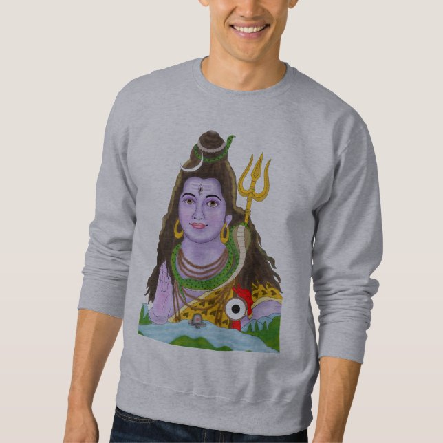 Lord Shiva Hoodie Lång Ärmad Tröja (Framsida)