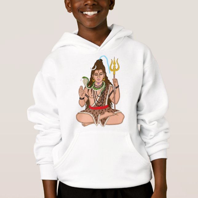 Lord Shiva Hoodie T Shirt (Framsida)
