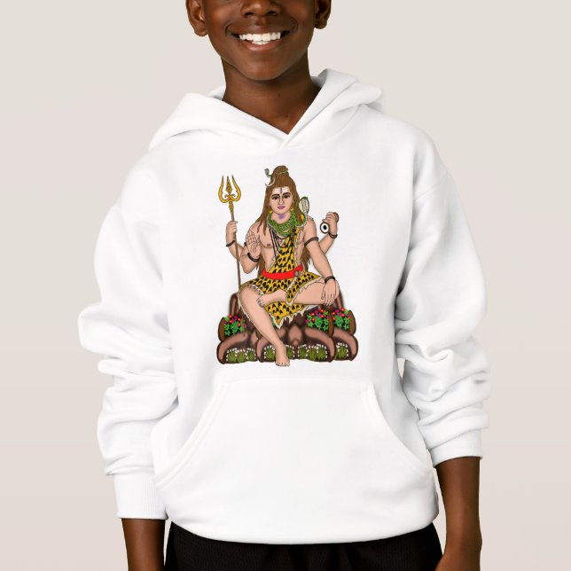Lord Shiva Hoodie T Shirt (Framsida)
