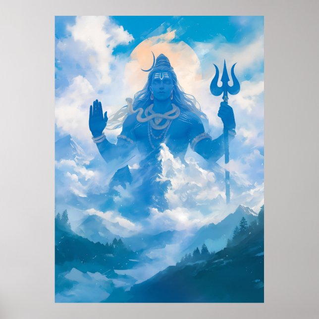 Lord Shiva i Kailasa Poster (Framsidan)
