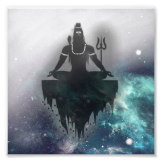 Lord Shiva i Meditation Position, en universell Gu Fototryck