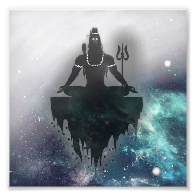 Lord Shiva i Meditation Position, en universell Gu Fototryck (Framsidan)