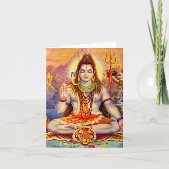 Lord Shiva Meditating Card Kort (Framsida)