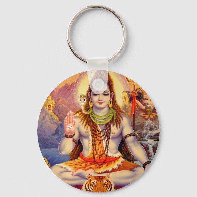 Lord Shiva Meditating Keychain Nyckelring (Framsida)