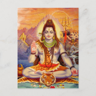 Lord Shiva Meditating Postcard Vykort